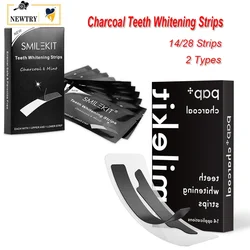 28/14Pcs New PAP+ Charcoal Gel Teeth Whitening Strips Activated Bamboo Dental Veneers Tooth Bleaching Stain Removal Oral Care