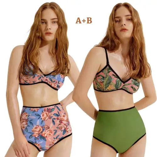 Imagen 2 del producto Cikini-Bikini Vintage para mujer, estampado reversible, traje de baño de cintura alta, traje de baño sexy, traje de baño para mujer, nuevo, 2023