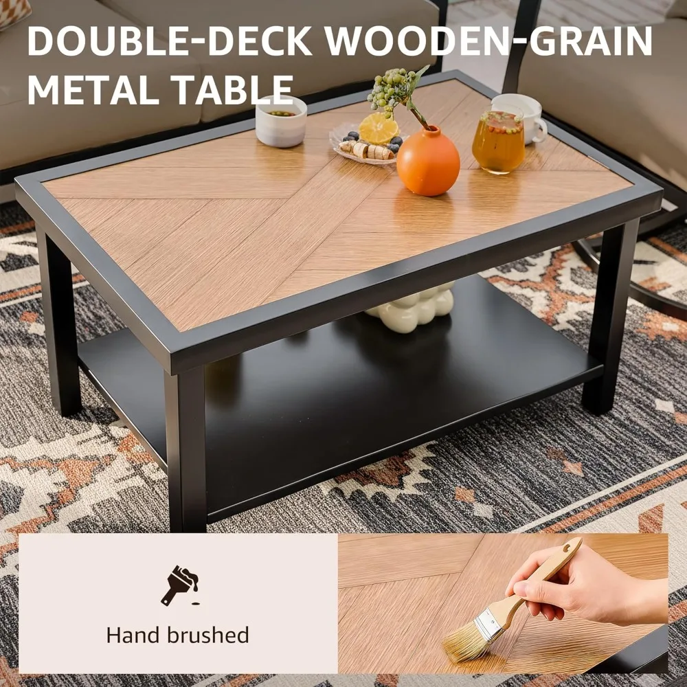 

Patio Furniture Sets,4 Pieces Metal Outdoor Conversation Sofa Set with High Back Swivel Rocking Chairs, Customized