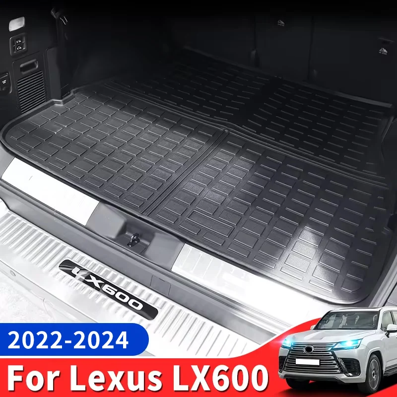 

For 2022 2023 2024 Lexus Lx500D Lx600 7 Seats Car Trunk Tail box mat LX 600 Interior Decoration Accessories Waterproof Carpet