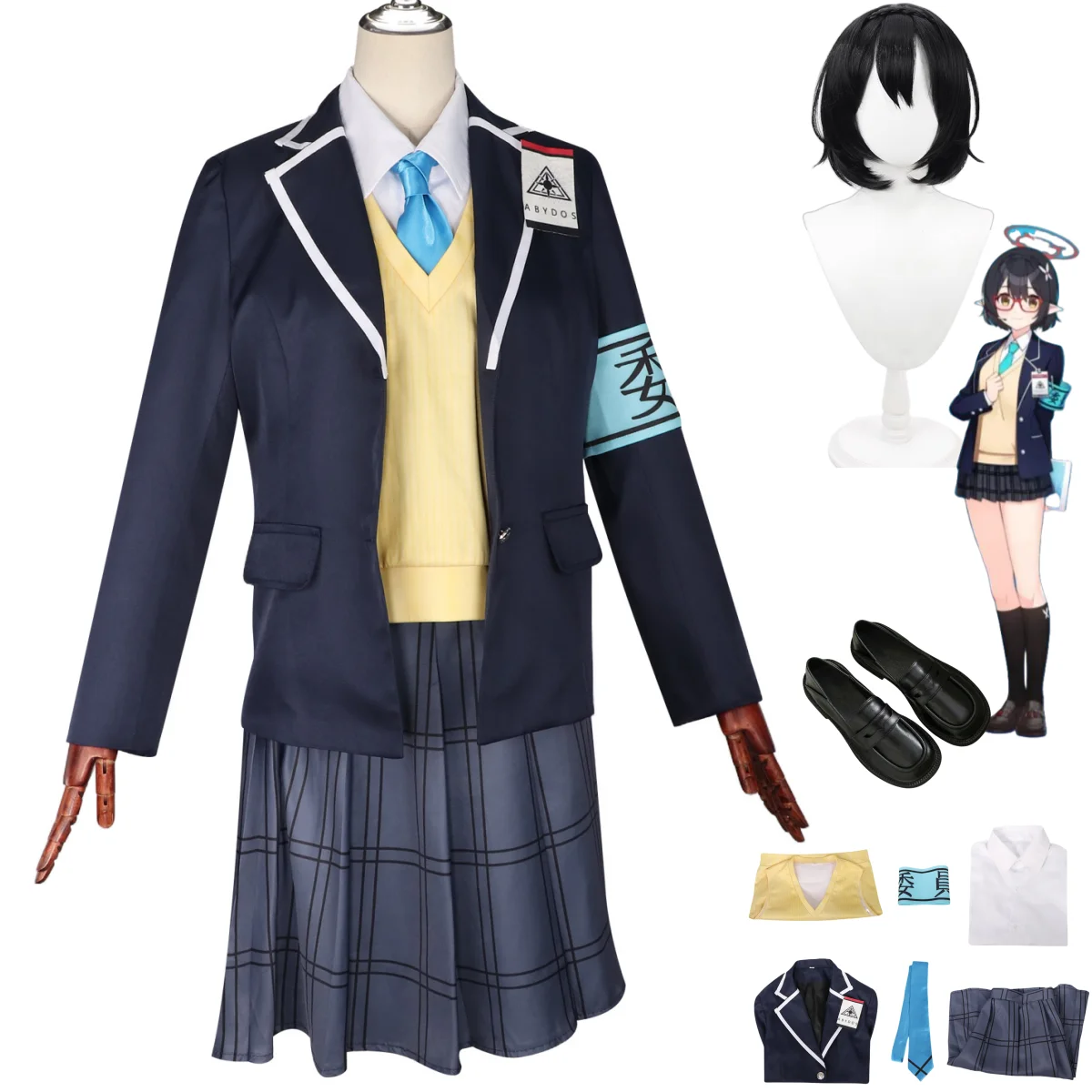 Game The Animation Blue Archive Okusora Ayane Cosplay Costume Wig Japanese JK School Uniforms Shoes Woman Kawaii Campus Suit