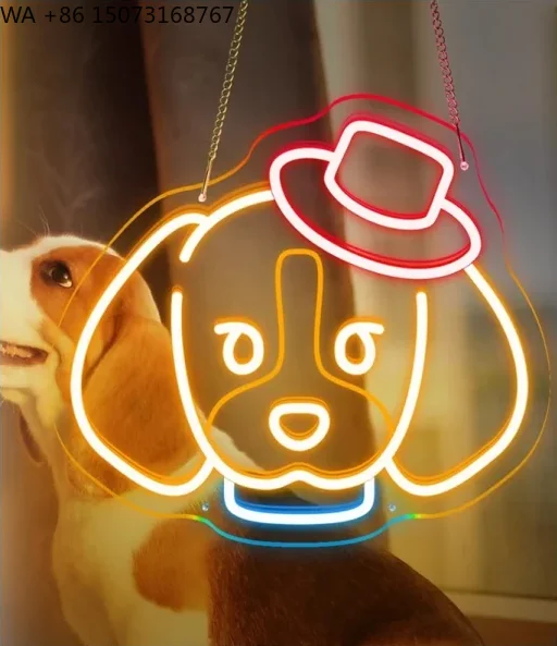 No Moq Custom Puppy Dog LED Neon Sign Light Easy Installation Indoor/Outdoor Advertising Bars for Office Building Shops Weddings