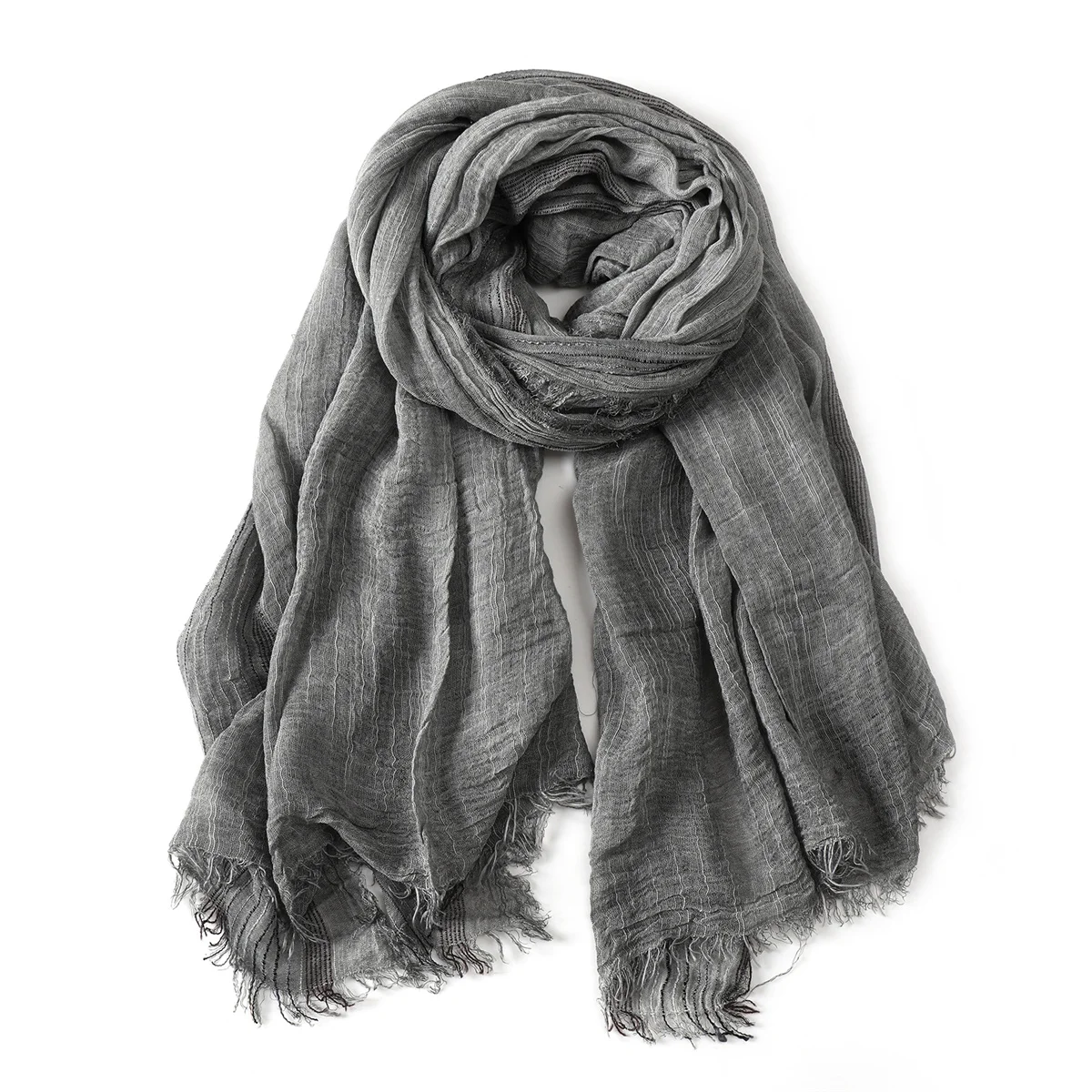 Herfst Winter Mode Mannen Sjaals Katoen Linnen Gestreepte mannen Warme Halsdoek Korte Kwastje Sjaal Mannelijke Accessoires Bufandas