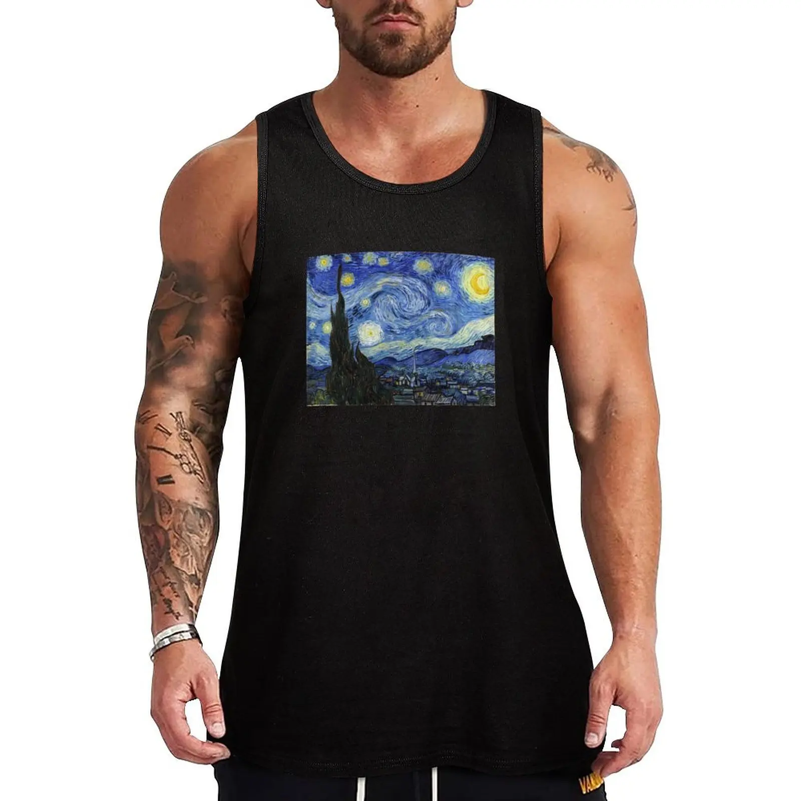 Starry Night, Van Gogh Tank Top clothing men Man clothes for gym