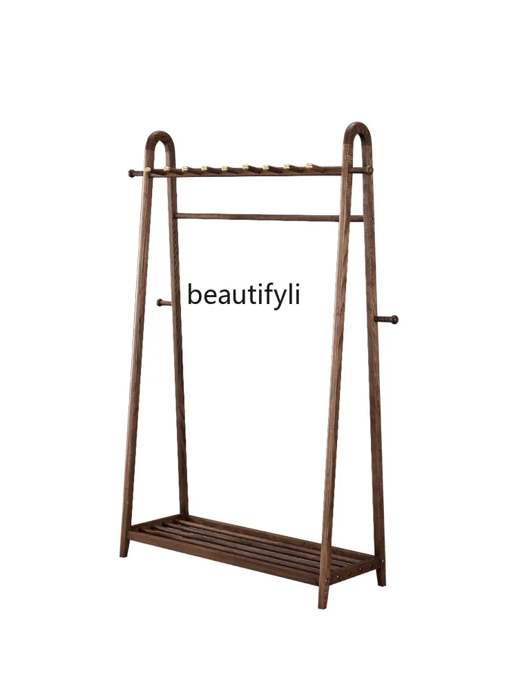 X Floor-standing bedroom clothes hanger storage multifunctional living room entrance new Chinese style light luxury creative
