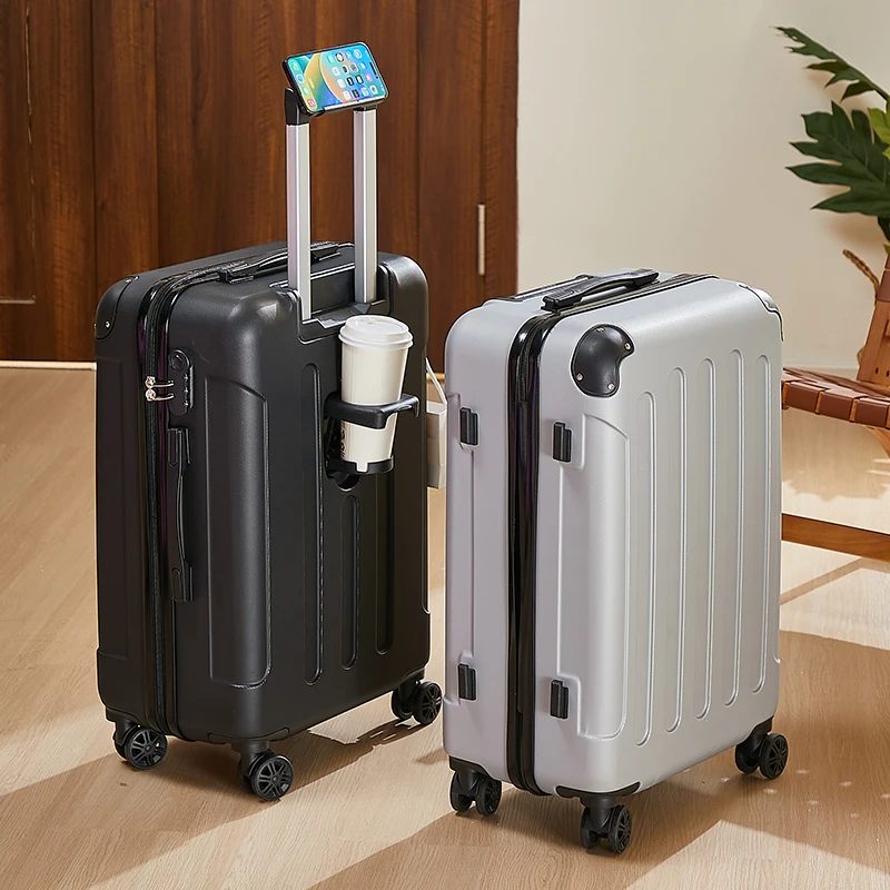 Sac de voyage bagages avec roulettes 20-28 pouces avec porte-gobelet et support pour téléphone compagnon de voyage essentiel sûr et pratique