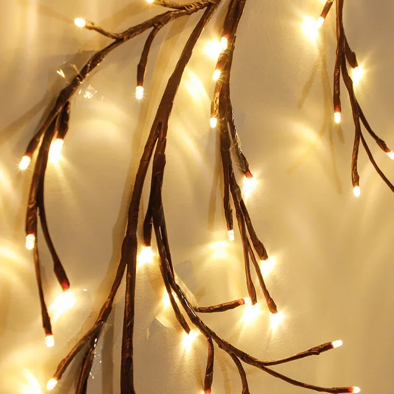 144 LED Wall Tree Enchanted Willow Vine Light Bendable Lighted Vine Tree Branch for Christmas Home Party Wall Bookshelf Mantel