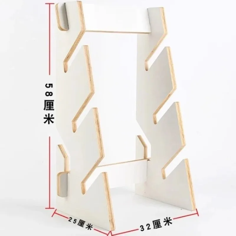 Skateboard frame Long board hanger Land surfboard bracket Load-bearing hanging multi-layer solid wood display stand