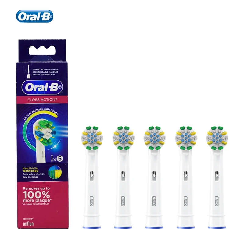 Oral-B Floss Action Replacement Electric Toothbrush Head Refill For Electric Rechargeable Toothbrushes Pack Of 5 Heads