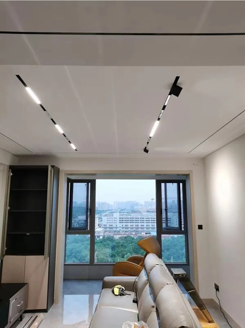 Tuya dimmalbe led schienen licht verputzen eingebettete schienen schienen leuchte für bekleidungs geschäft wohnzimmer haus (zweireihig) – Detail 9