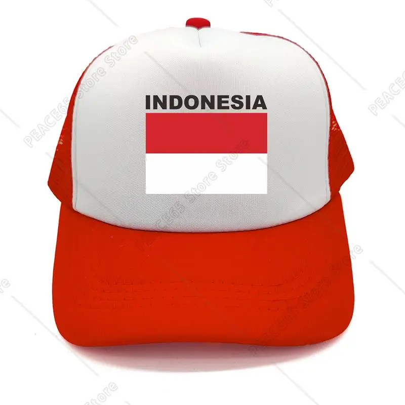 Indonesia Trucker Cap Summer Men Cool Country Flag Hat Baseball Caps Unisex Outdoor Mesh Net Caps