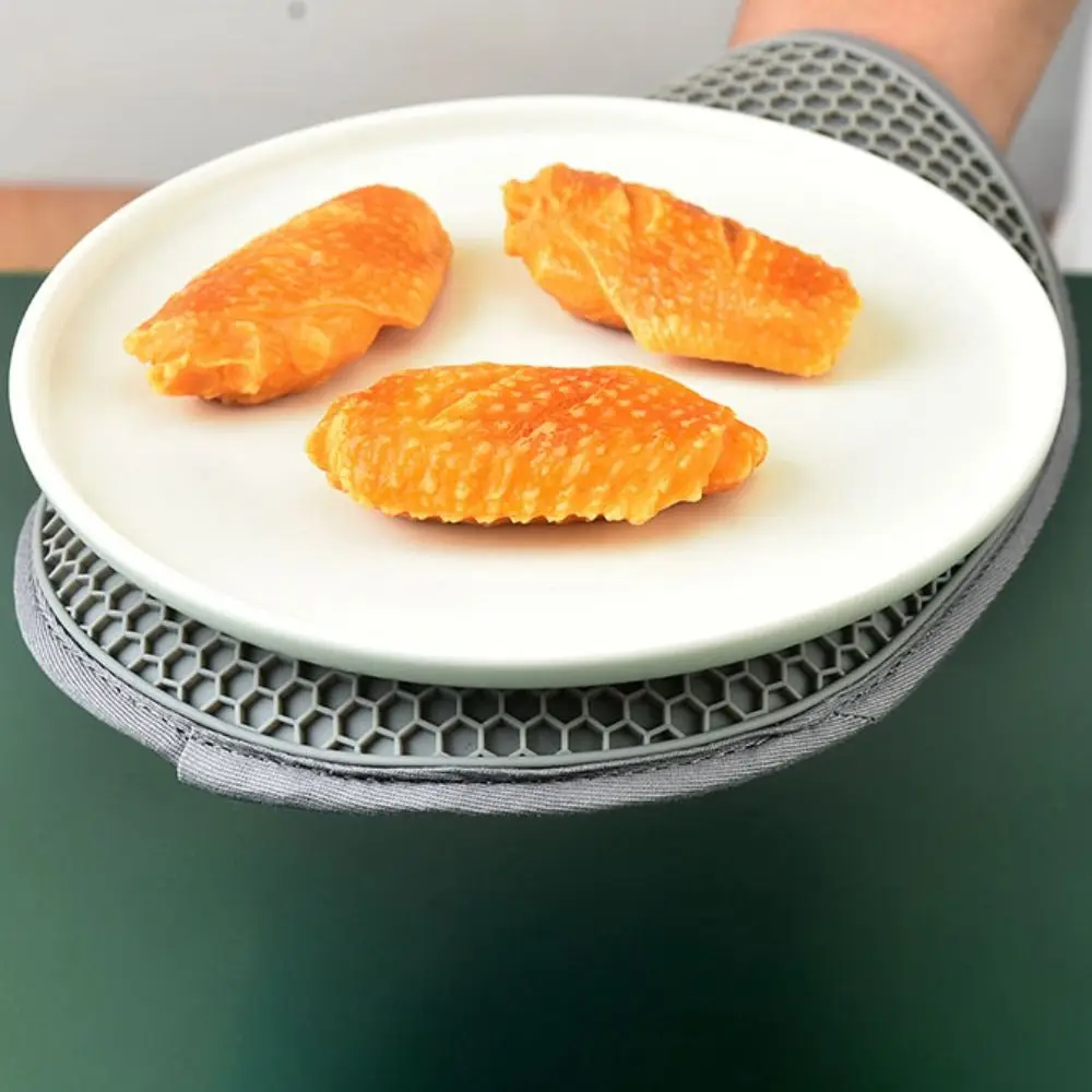 

Baking Tool Anti-scalding Kitchen Oven Gloves Silicone Heat Resistant Potholder Non-slip Heat-insulated Gloves Microwave