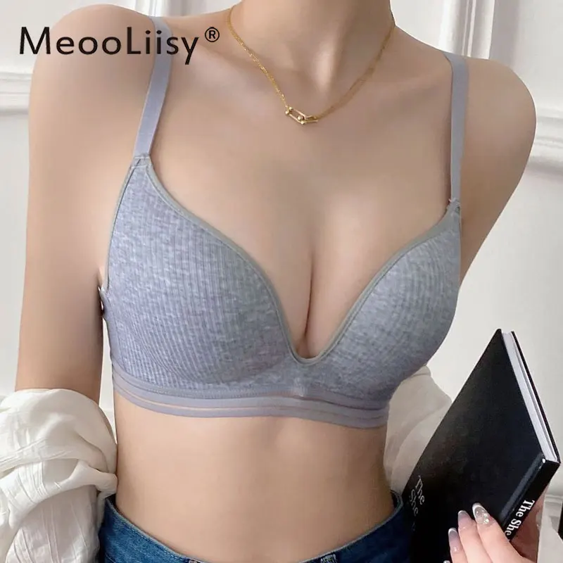 

MeooLiisy Thin Cup Seamless Bras for Women Wire Free Push Up Lingerie Girls Lingerie Comfortable