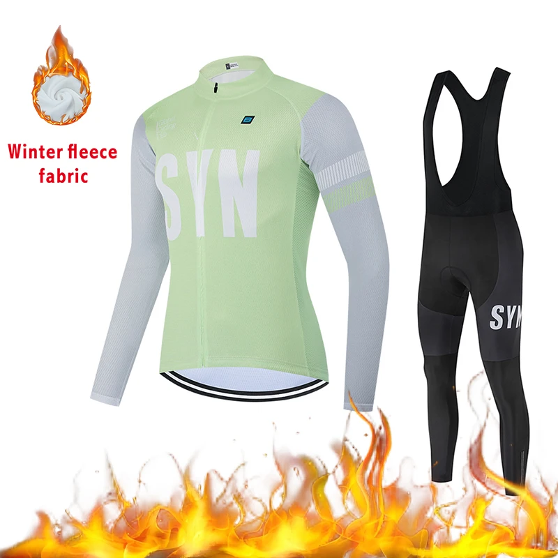 AliExpress SYN Thermal Fleece Bicycle Shirts Long Sleeve Cycling Jerseys 2025 Hot Selling Winter Bike Tops For Men Pro Team Racing Clothing