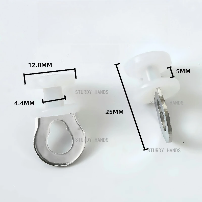 50pcs stainless steel hanging rings, curtain rails pulleys hooks nano silent rollers window decoration hardware accessories
