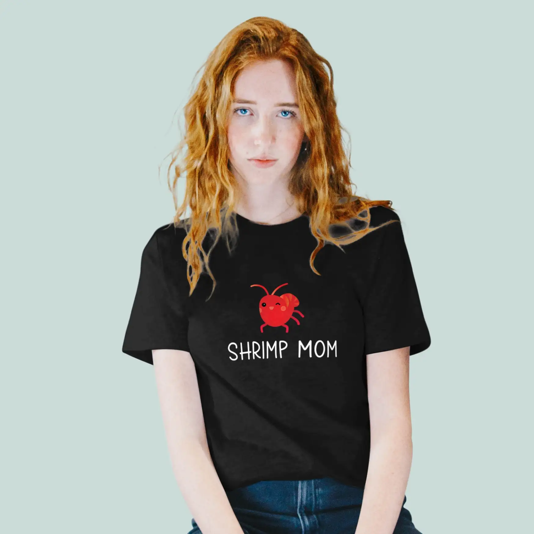 Camiseta de camarones mamá lindo acuario cereza Sakura