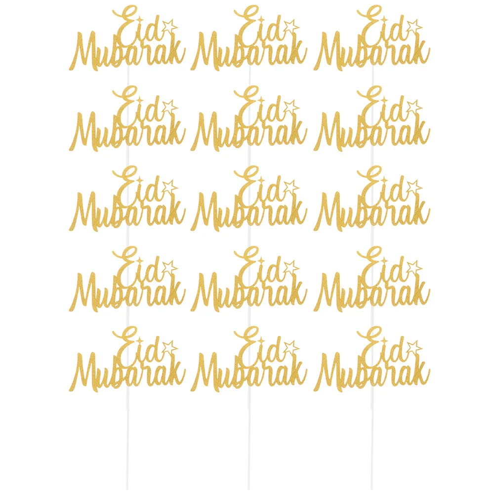 

15 Pcs Cake Insert Cupcake Decor Eid Theme Baking Toppers Dessert Picks Party naments Festival Cupcake Topper Cake Inserting