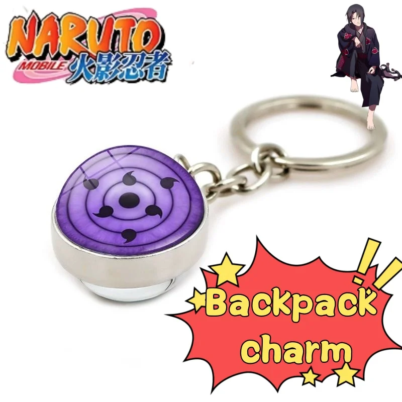 

Наруто креативный дорогой Mangekyō Шаринган двусторонний стеклянный шар кулон декоративный персонализированный мультяшный металлический брелок