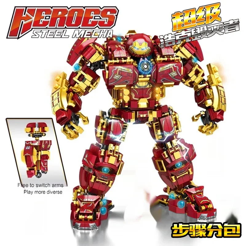 Superheroes Avengers Iron Man Hulkbuster Steel Mecha Action Figures Building Blocks Classic Model Bricks Toys For Kid Gift