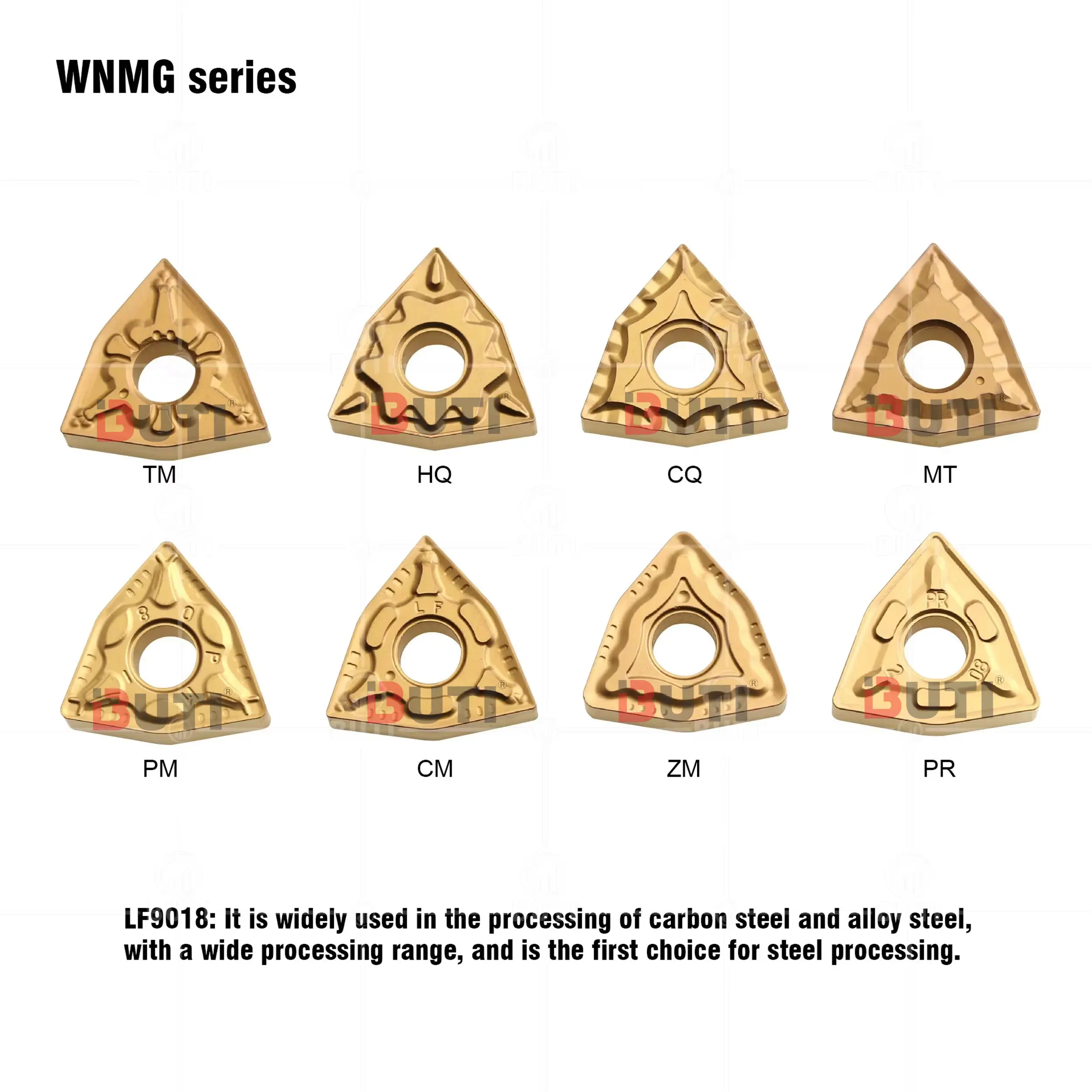 

WNMG0804/08/12-TM -CQ -CM -HQ -PR -ZM -MT LF9018 DESKAR External Turning Tool Steel Parts Lathe Slotting Blade Peach Shaped Tool