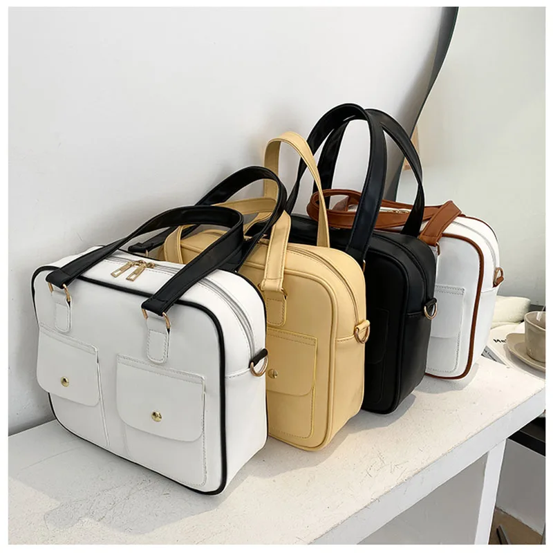 Large Capacity Women\'s Bag New Trendy Fashionable Style Handheld One Shoulder Commuter Bag Collent Student Classroom Bags