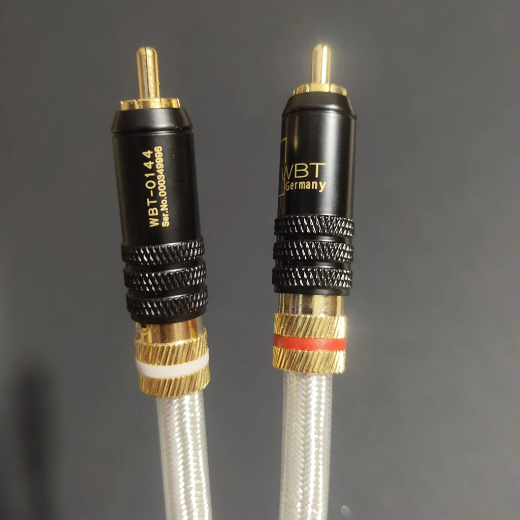 High Quality QED High-purity OCC silver-plated conductor Audiophile RCA Interconnect Cable with WBT 0144 RCA Plug Audio line