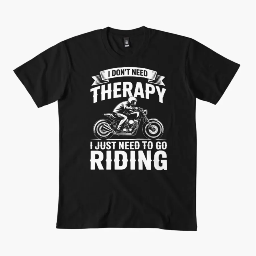 لا أحتاج إلى علاج، أنا فقط بحاجة إلى ركوب الخيل تي شيرت للرجال والنساء 100% قطن تي شيرت بأكمام قصيرة 1219-3