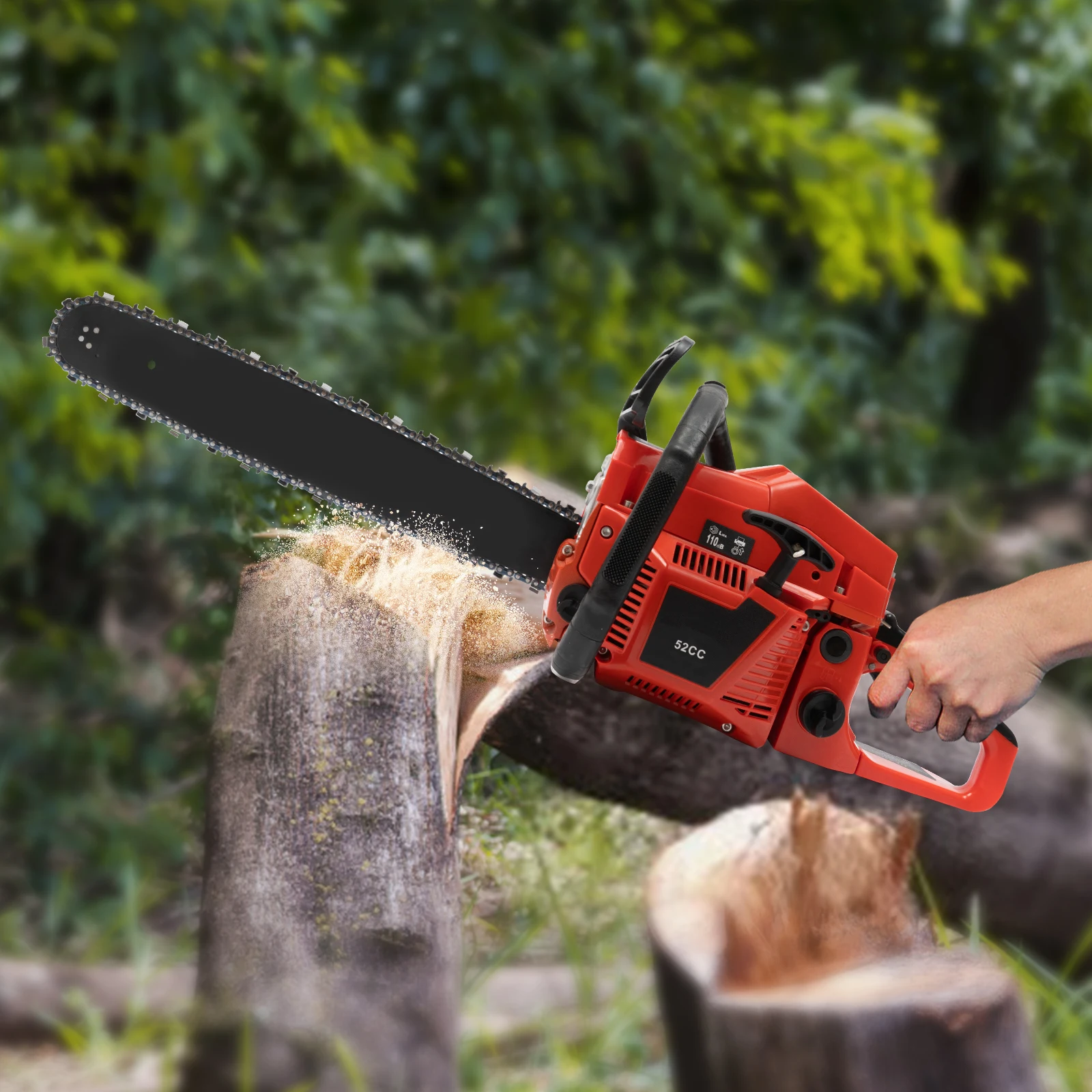 ガス式コードレスチェーンソー,多角度切断,ハンドヘルド木材切断,ガーデニング,DIYプロジェクト,2サイクル,20インチ,2.95hp,52cc
