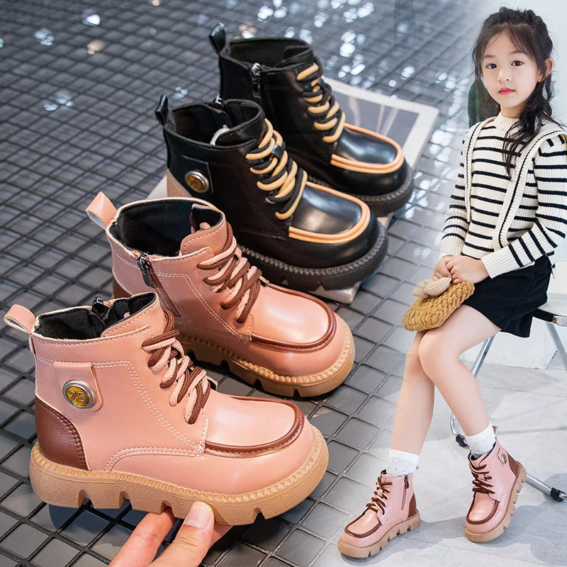 Children Shoe Girls Non Slip Low Cut Boots Versatile Casual Boots Kids Shoe for Girl Ankle Boot Platform Boots Winter Shoe Botas