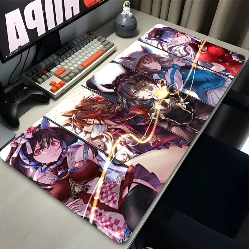 لوحة ماوس سفينة ذهبية Umamusume Pretty Derby Mouse Mat المطاط لوحة مفاتيح الألعاب غرزة قفل حافة لوحة الماوس مكتب الكمبيوتر المحمول حصيرة