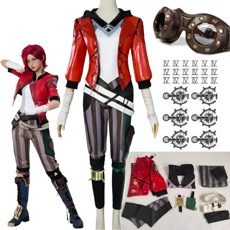 Arcane2 League of Legends LOL Arcane Vi Spiel Cosplay Kostüm Anime LOL Arcane Vi Cosplay Uniform Karneval Anzug Halloween Kostüm