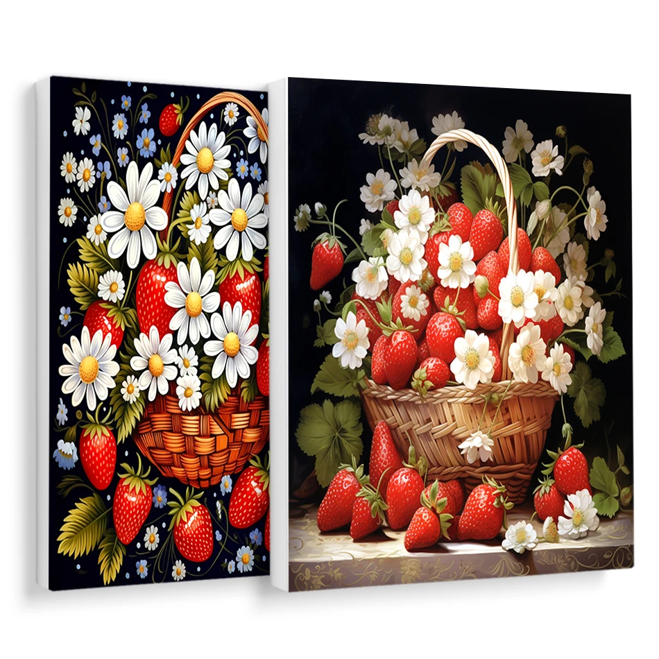 RUOPOTY-Oil Painting By Numbers Strawberry Picture Drawing Modern With Frame Handpainted Digital Acrylic Paints Home Decoration