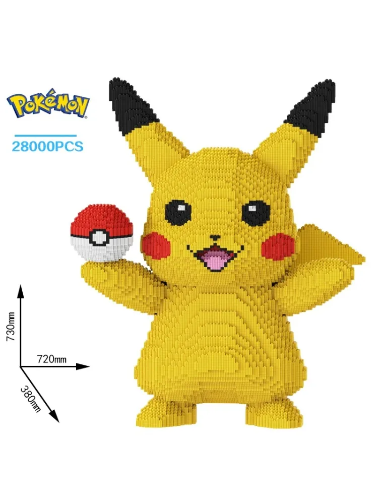 28000 Deeltje Anime Pokemon Pikachu Diamond Micro Bouwstenen Games Model Mini Bricks Figuren Decompressie Speelgoed Kinderen Geschenken - afbeelding 2
