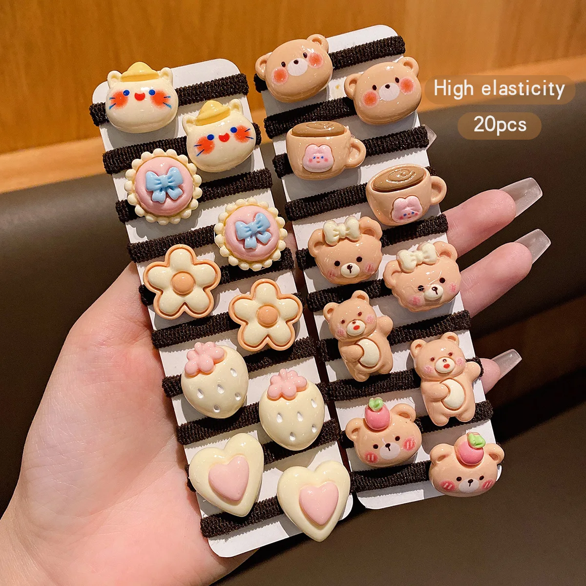 

20 cute cartoon rubber bands and sweet wind-driven hair accessories suitable for daily use