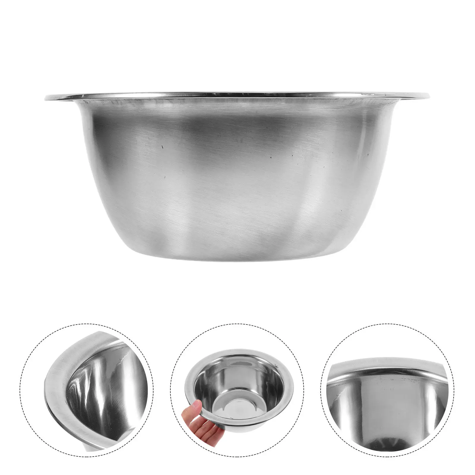 1Pcs Stainless Steel Mixing Bowl for Kitchen Baking Salad Serving Egg Beating Food Storage Dishwasher Safe Large Capacity