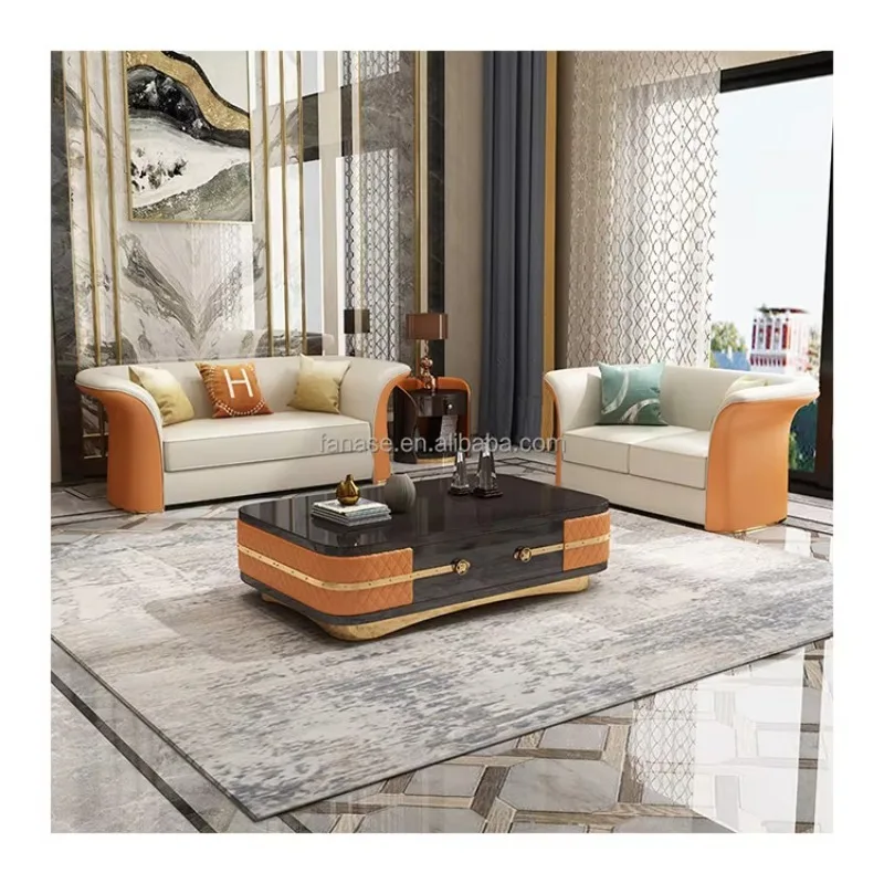 Italian Luxury Design Sofa Villa Living Room Furniture Sofa 1/2/3 Seat Sofa Set Combination