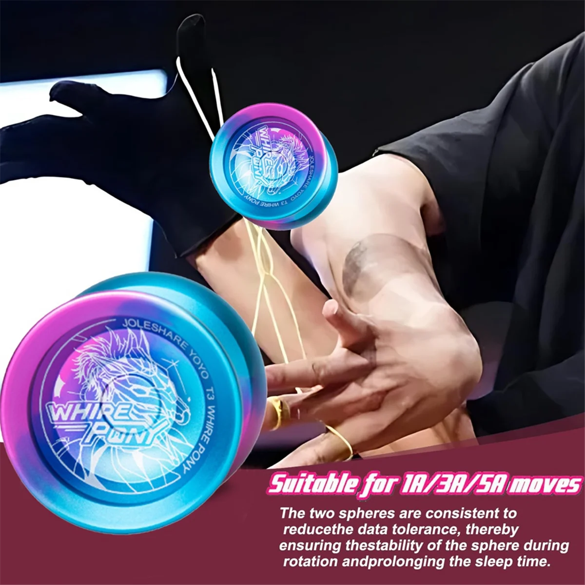 LESHARE Professional Responsive Yo-Yo Magic Yoyo Set with Replaceable Bearings and Gloves for Kids Beginners, with 5 Rope