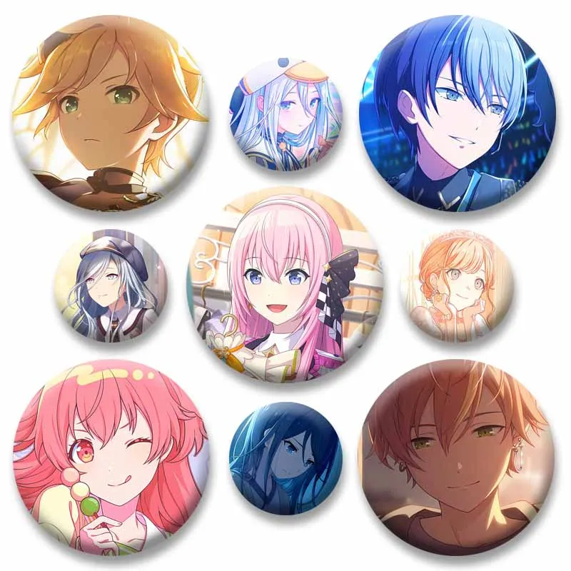 Project Sekai Game Icons Badge Tenma Saki Kiritani Akiyama Cartoon Brooch Lapel Pins Accessories Bag Shoes Jewelry Ornament Gift