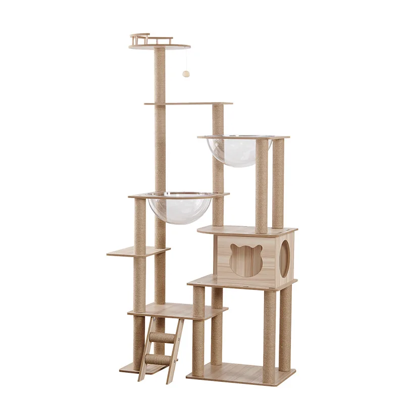 

Luxury cat climbing frame with jumping platform classic wooden design