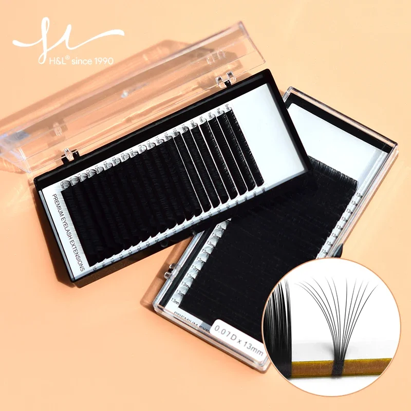 H&L SINCE 1990 20Rows Faux Individual Lashes Maquiagem Cilios for Professionals Black Soft Eyelash Extension Thin Tape