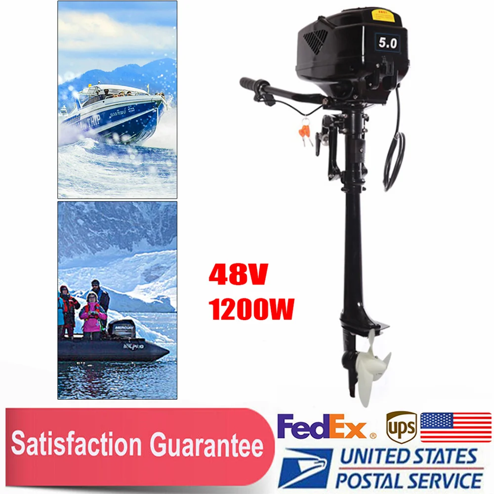 5HP 48V Electric Outboard Motor Electric Rubber Fish 1200W Fishing Boat Engine Long Shaft