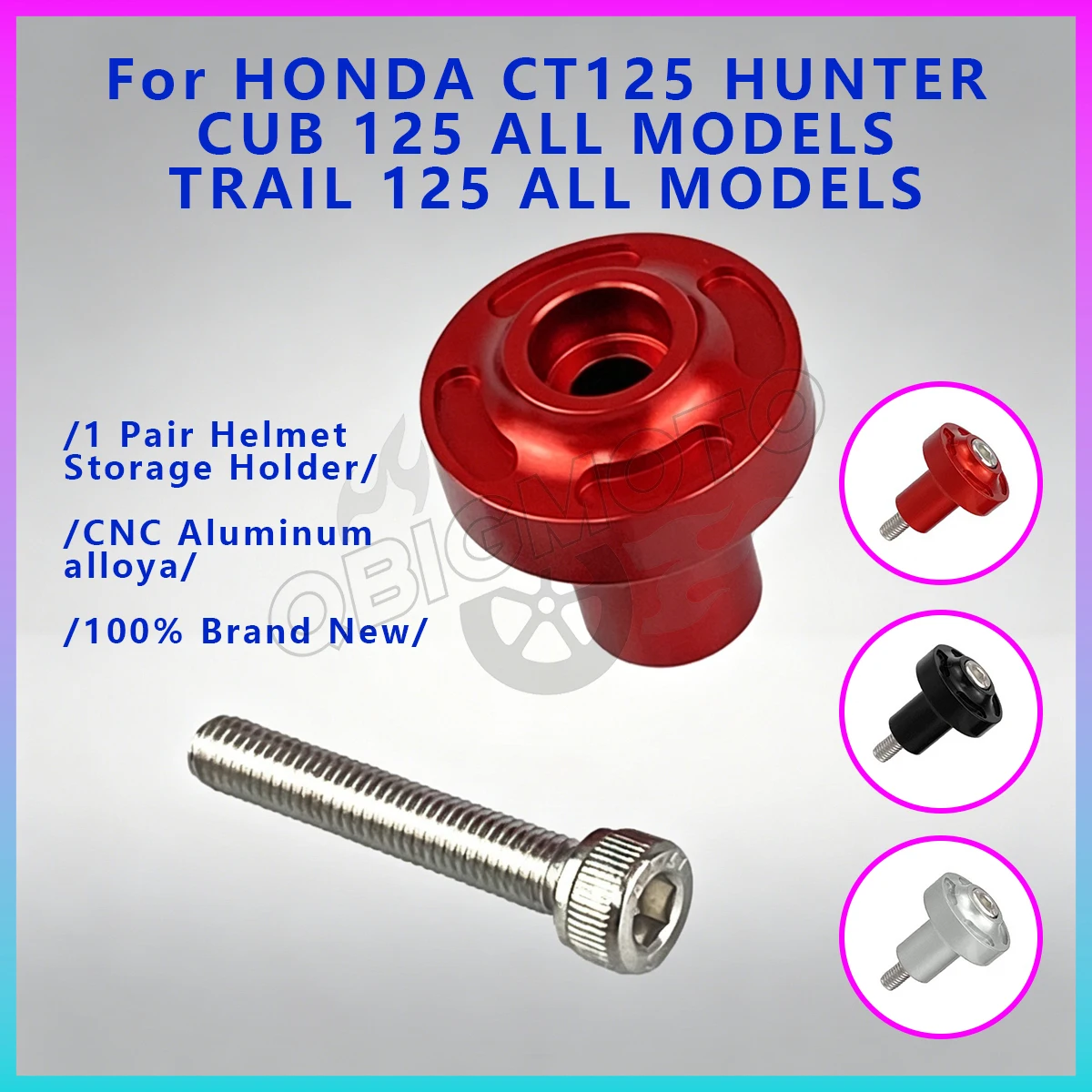 

1 Pair Motorcycle Helmet Storage Holder CNC Parts Accessories For HONDA CT125 CT 125 CT-125 HUNTER CUB125 CUB TRAIL Hook Hanger
