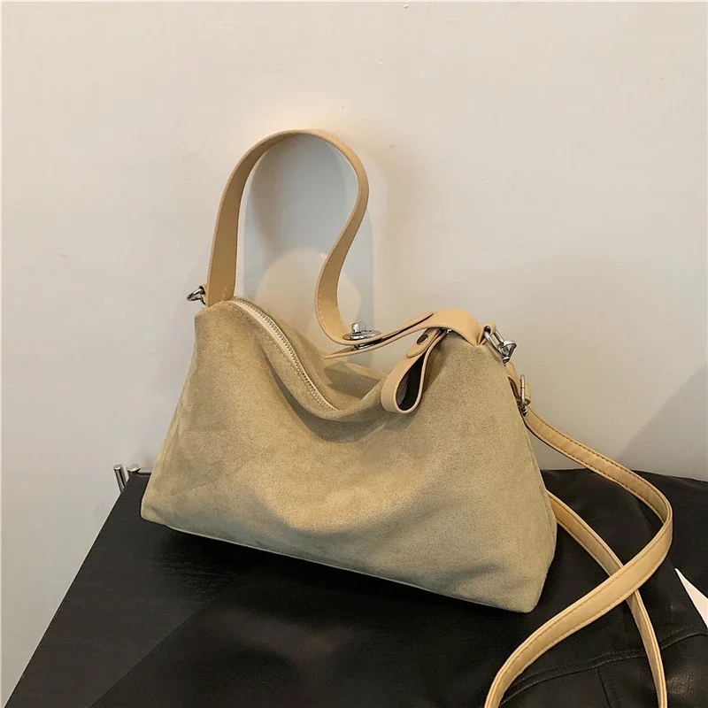 Faux Suede Sense of Luxury Hobos Hand Bags Simple Versatile High Quality Shoulder Bags for Women 2024 Casual Fashion Hot Sale