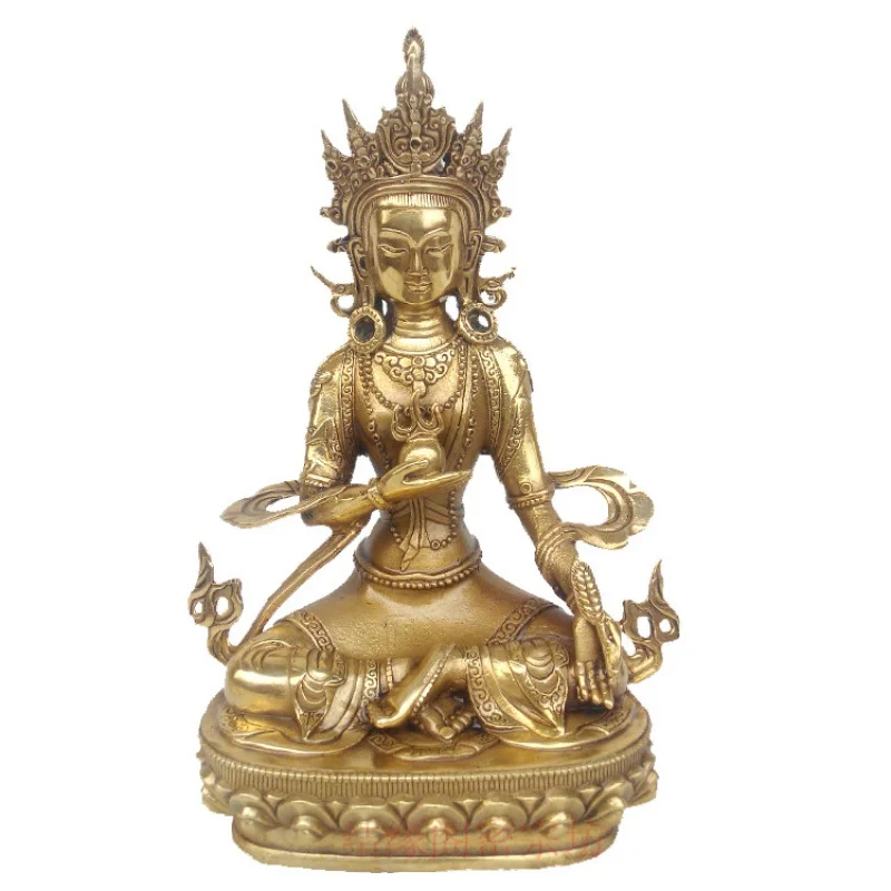 

Tibetan Legend Tibetan Buddha Dizang Bodhisattva Manshu Nepal Decoration Pure Copper Dizang King 7-Inch