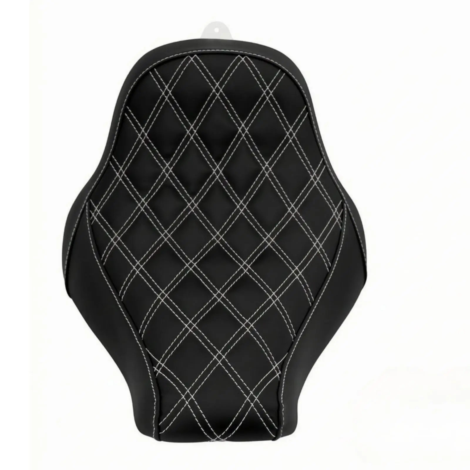 Comfortable Bobber Style Motorcycle Seat with Raised Profile and Diamond Quilting for One Rider Long Distance Casual Riding