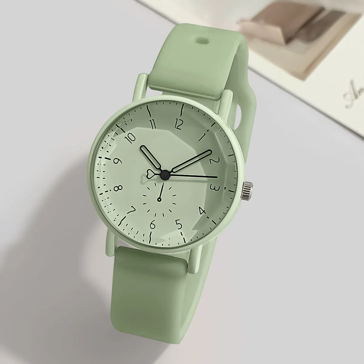 Fashion Candy Color Silicone Band Women Quartz Watch Arabic Dial Girls Students Wristwatch