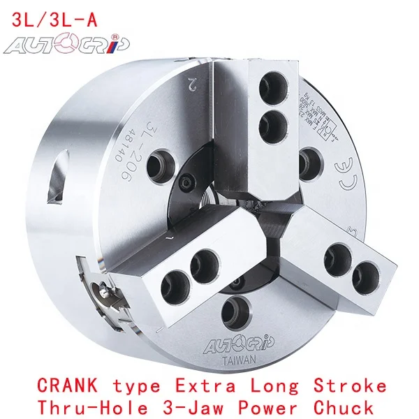 Taiwan China CRANK Type Extra Long Stroke Thru-Hole 3-Jaw Power Chuck 3L-05 3L-06 3L-08 3L-10 3L-12 3L-15