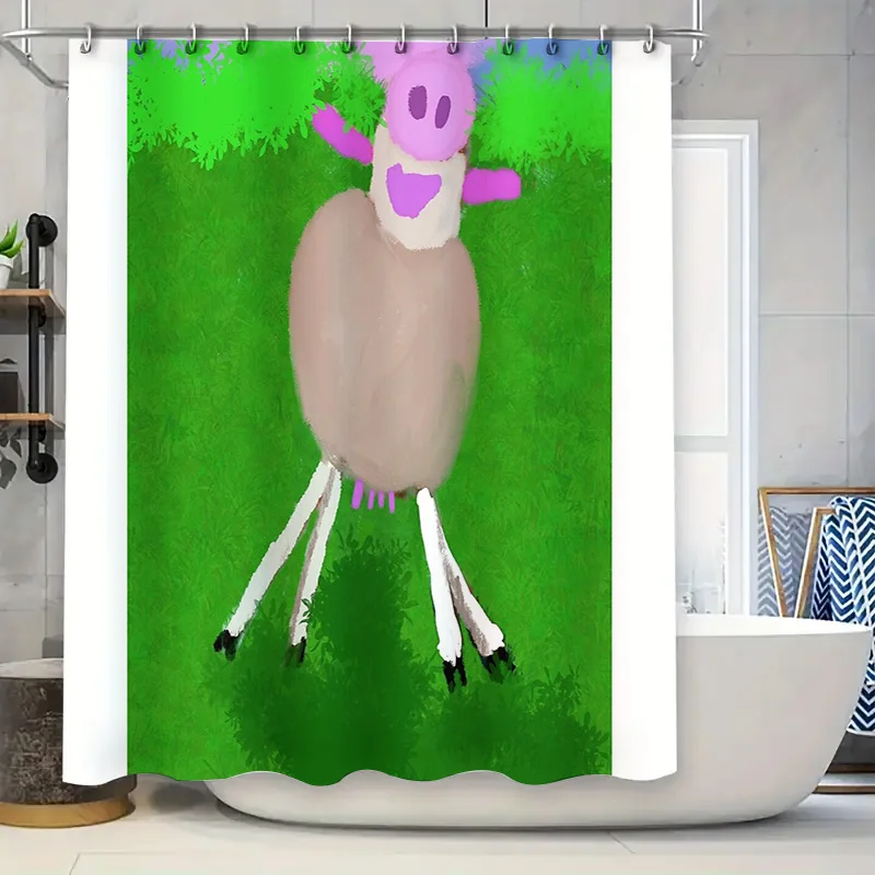 

Farm Animal Shower Curtain Rustic Cow Print Bathroom Decor Farmhouse Shower Curtain Vintage Country Kitchen Decor Wall Hanging