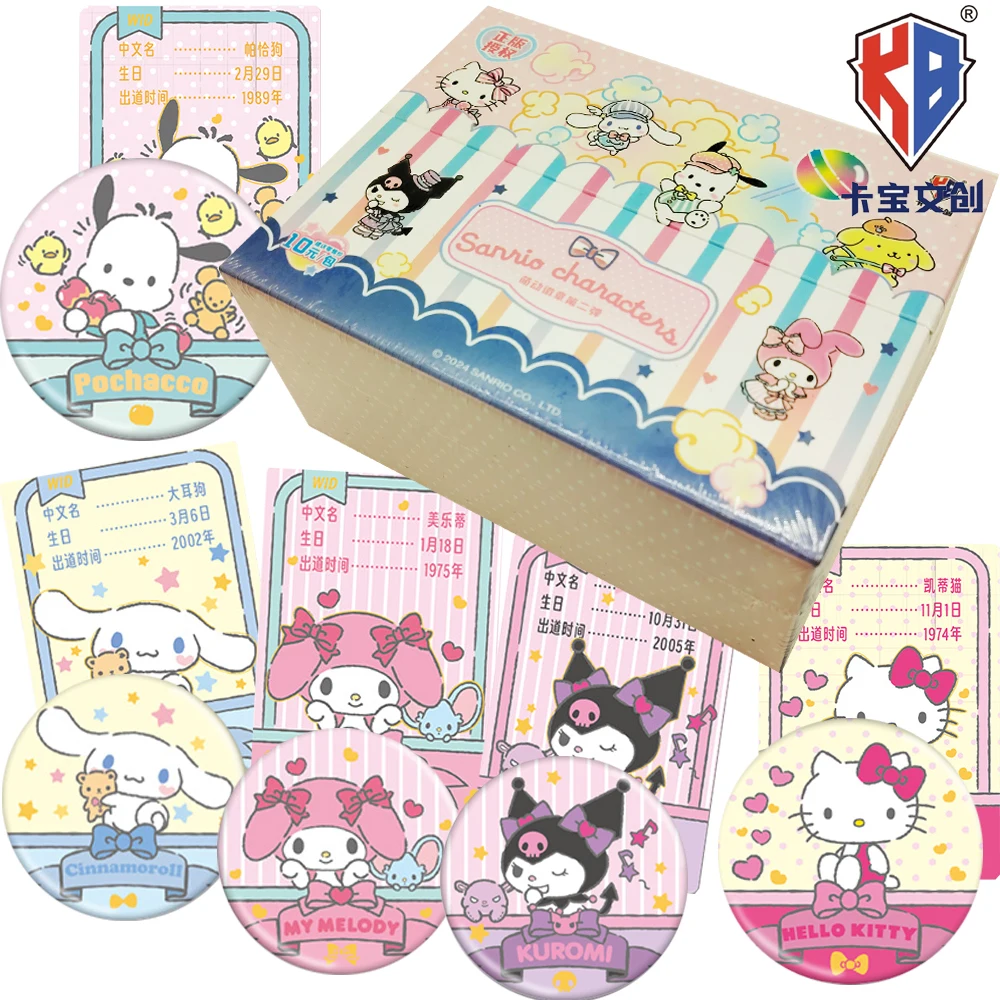 

New Kabao Original Sanrio Collection Cards Cartoon Cute Anime Star Figure Round Badge Decoration Fun Peripheral Cards Toys Gifts