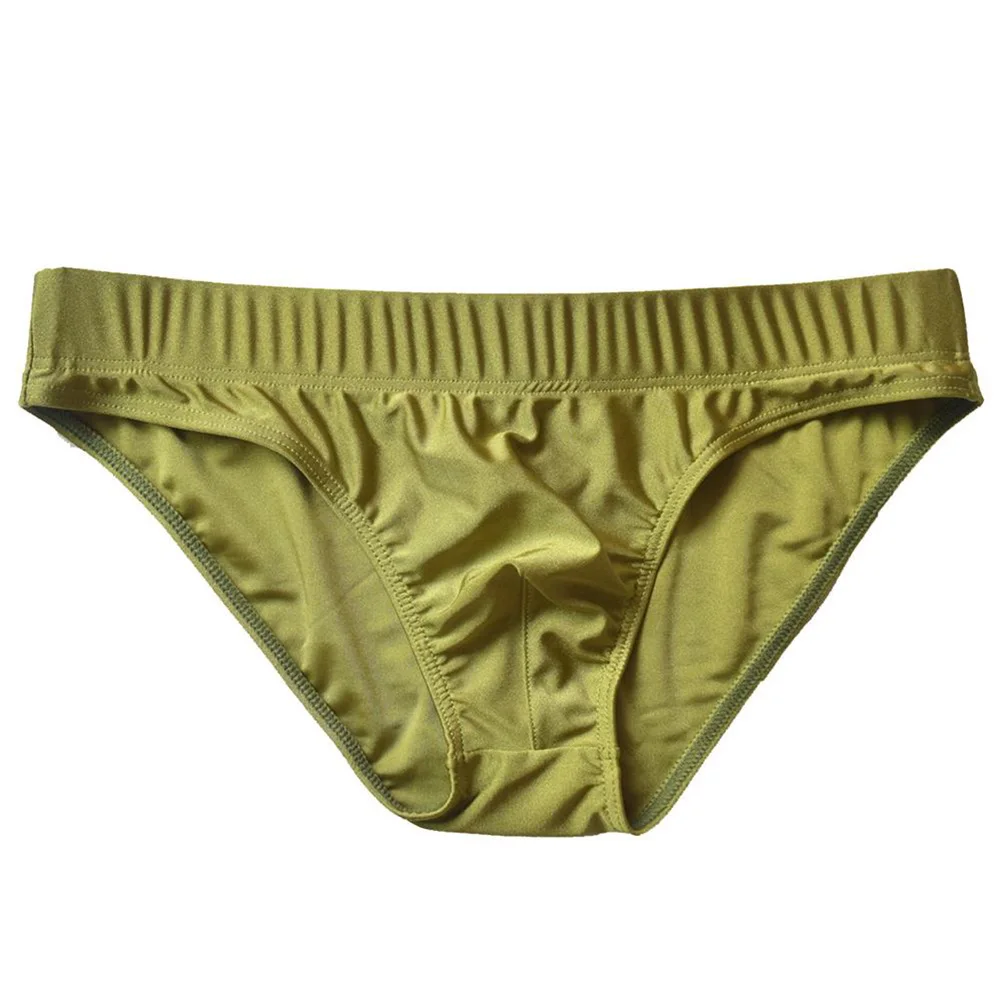 Men Ice Silk Extreme Night Underwear Seamless Brief Low Waist Elastic Underpants Pouch Panties Ultra-mini Hot Pants Lingerie